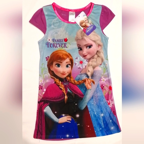 🔥SALE🔥 Disney Frozen Anna Elsa Girls Nightgown NWT Sizes 2T & 4 - Picture 1 of 8